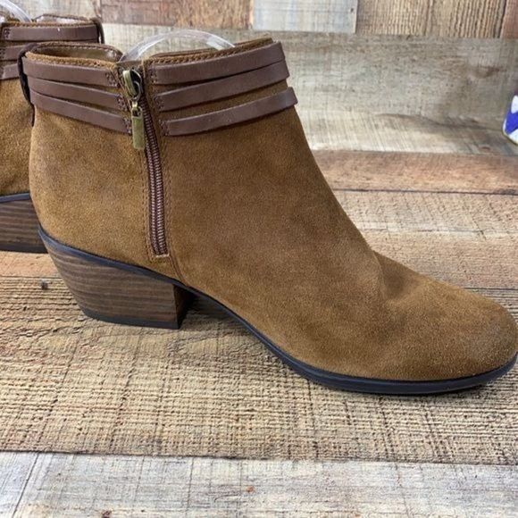 Clarks Artisan Gelata Siena Boots Tan Suede Boot Womens 11 M Ankle Booties - Picture 6 of 14